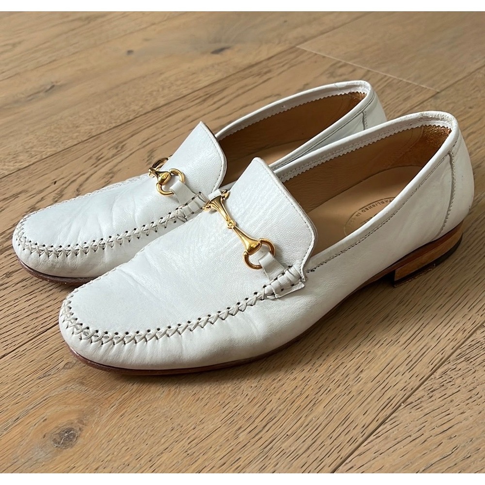 Maus & Hoffman white leather loafers sz. 8